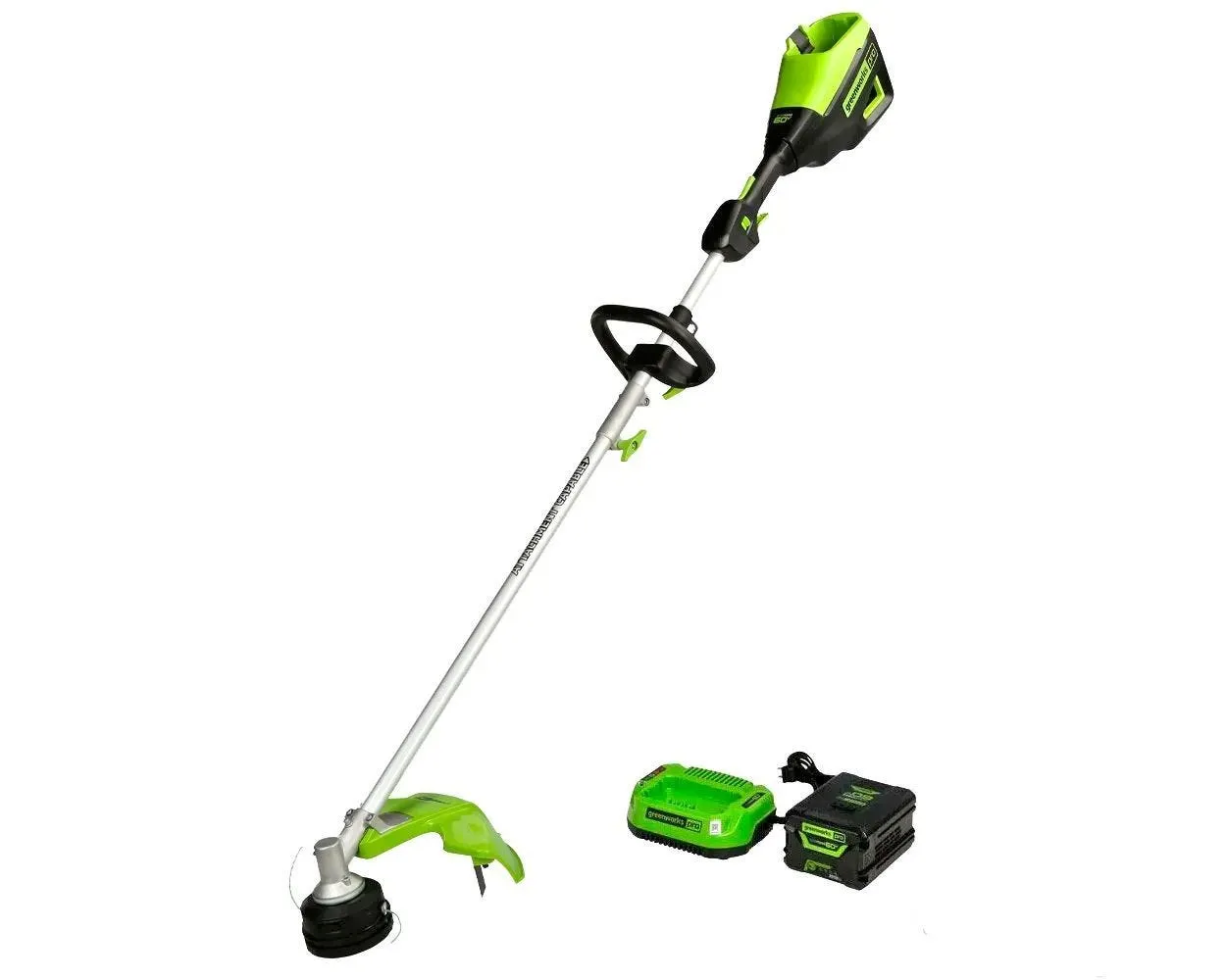 60V 16" Cordless Battery String Trimmer (Attachment Capable) & 8" Edger Attachment Combo Kit w/ 4.0 Ah Battery & Charger