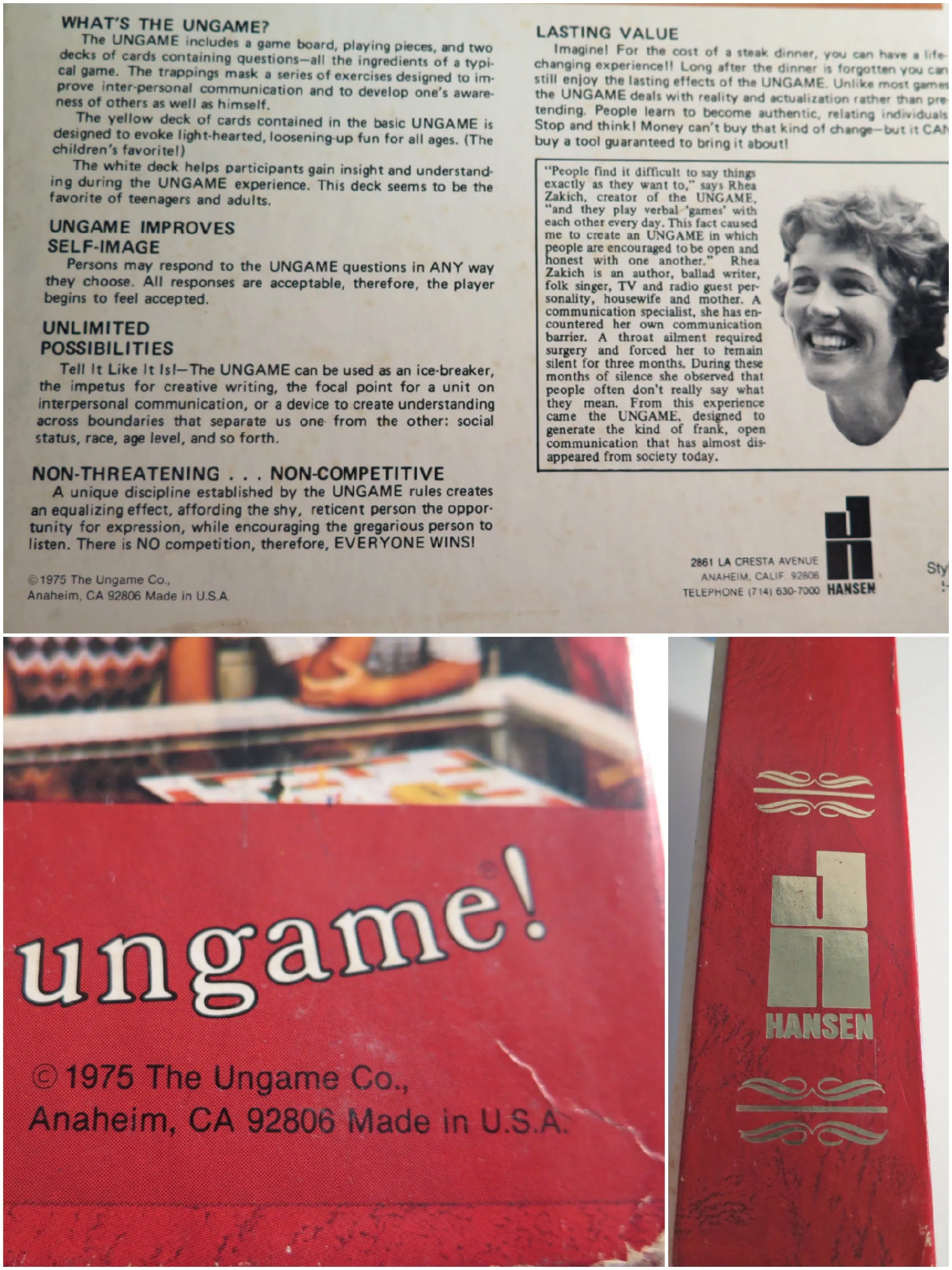 70s Board Game - The Ungame - Bookshelf Version 1975