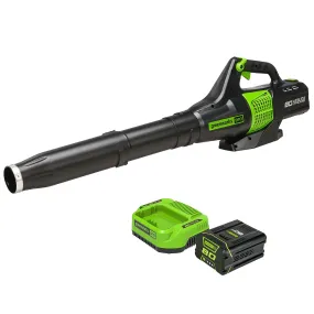 80V Cordless Battery Brushless Axial 500 CFM Leaf Blower w/ 2Ah Battery and Charger