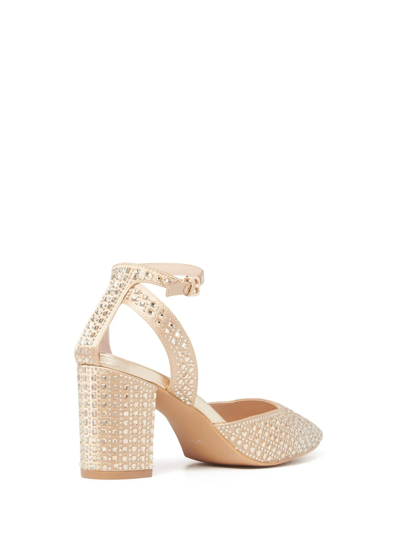 Adeline Ankle Strap Block Heel Pump