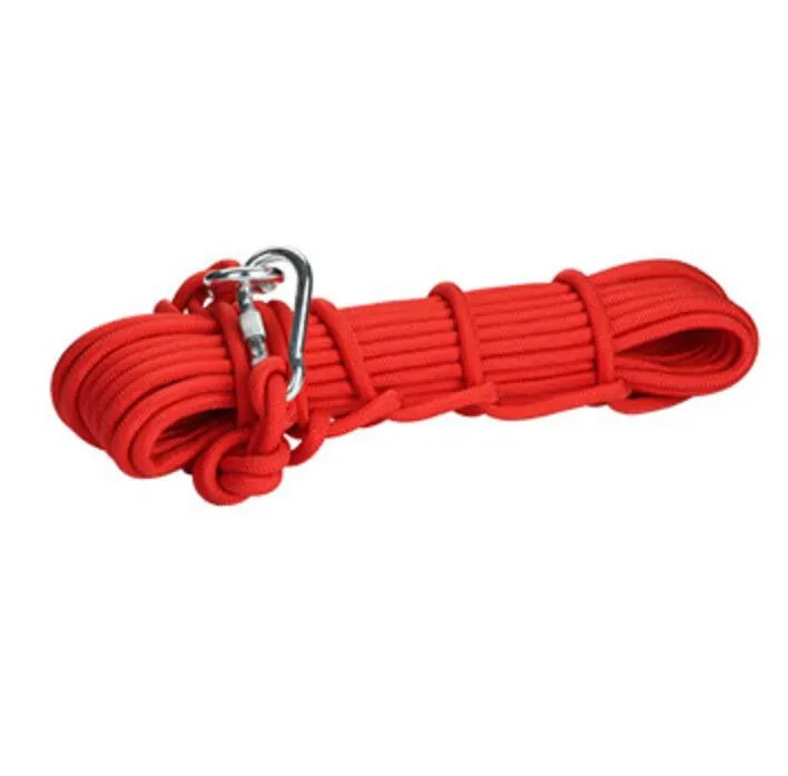 AK8T Outdoor Rock Climbing Safety Rope 10M with 2 Hooks