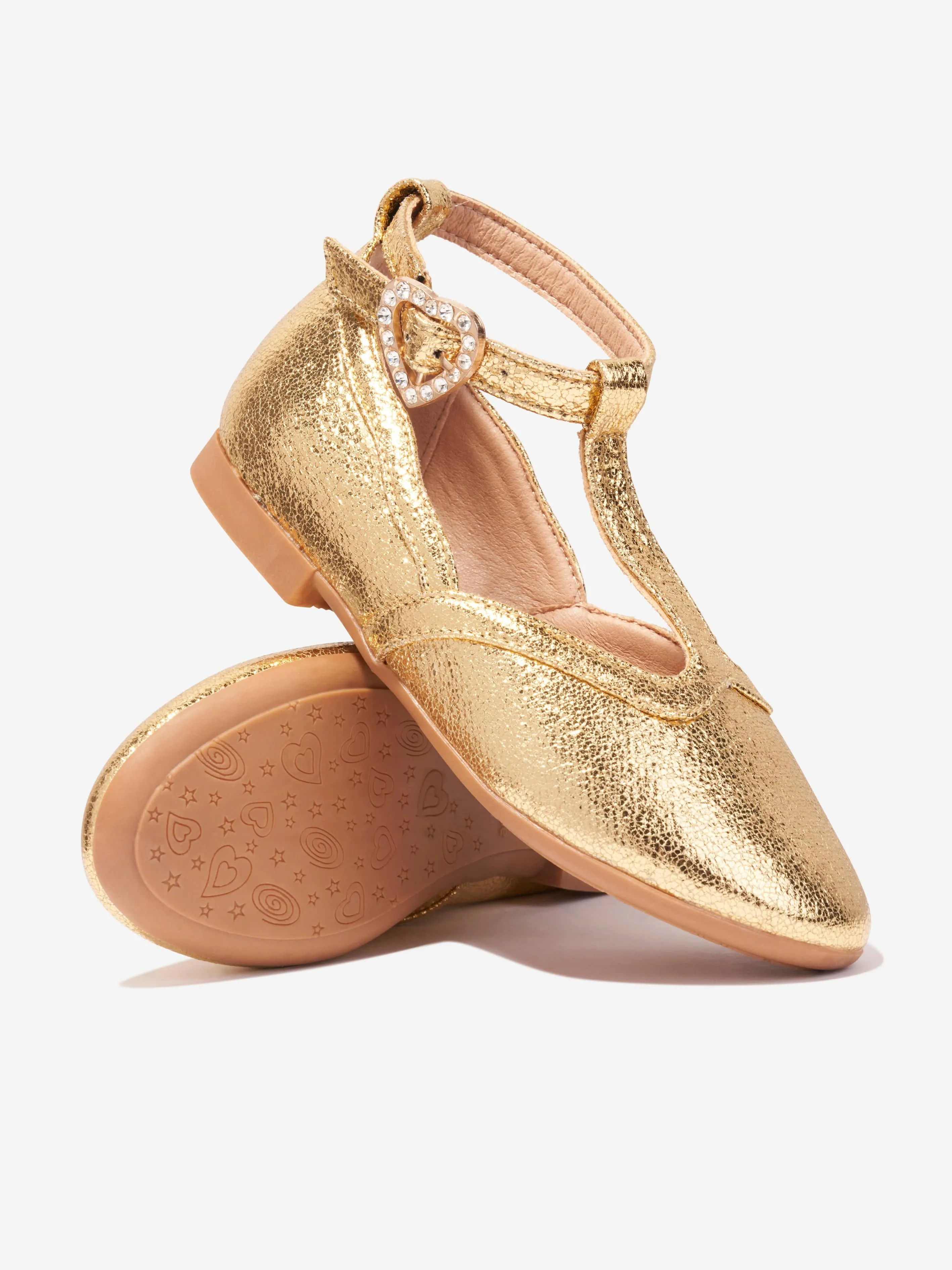 Angels Face Girls Ashley T-Bar Shoes in Gold