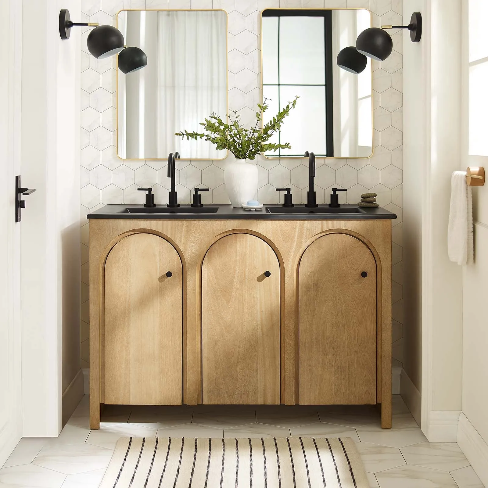 Appia 48" Double Sink Bathroom Vanity by Modway