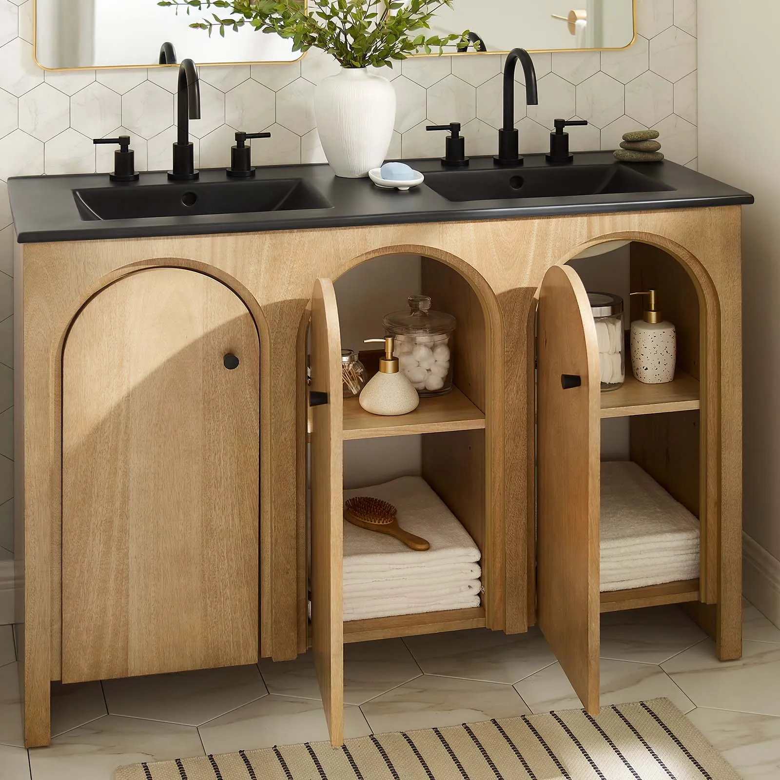 Appia 48" Double Sink Bathroom Vanity by Modway