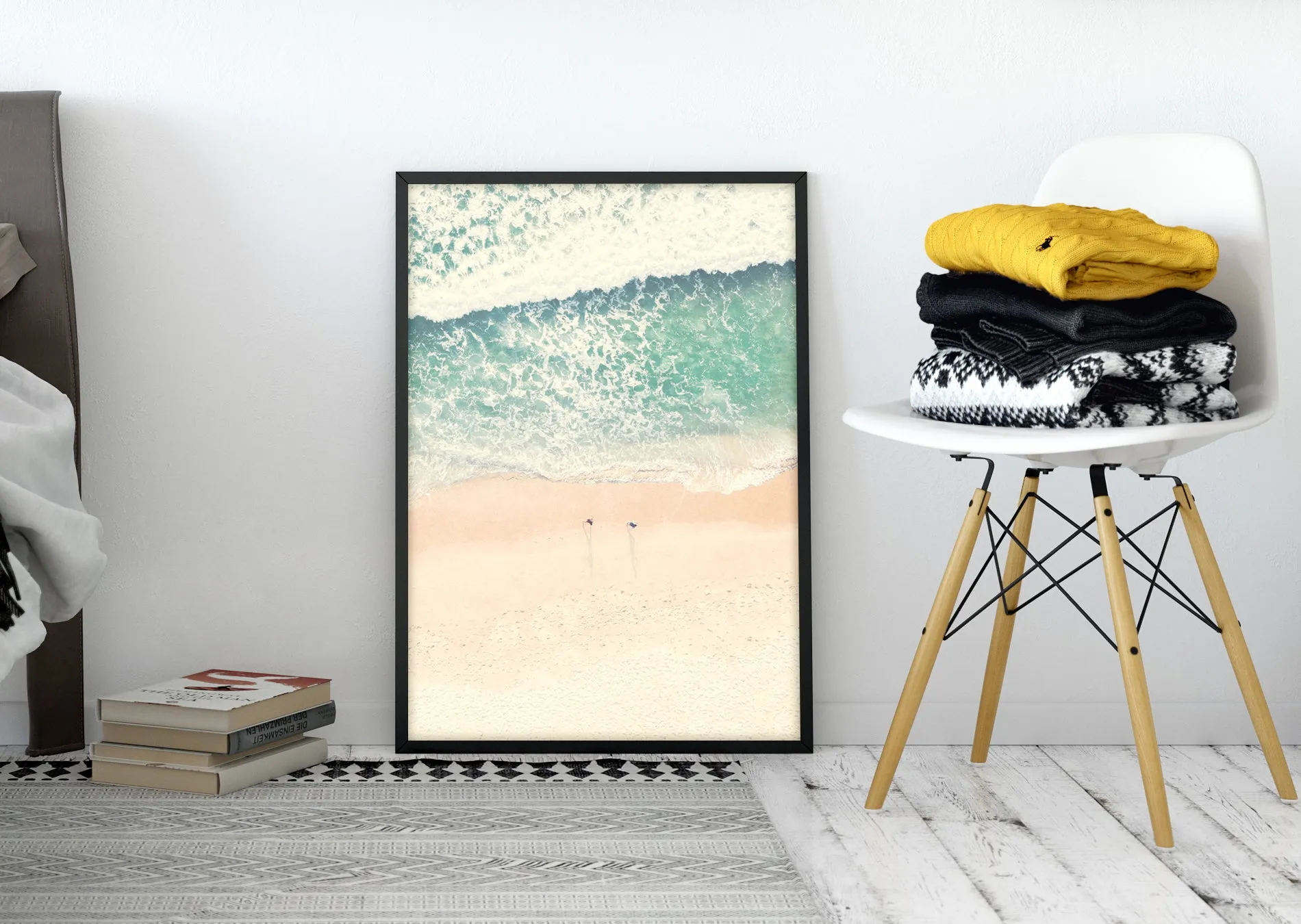 Ariel Beach Waves Wall Art Poster