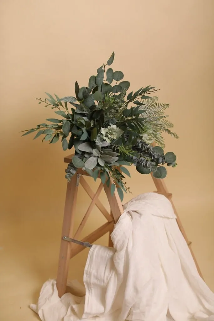 Artificial Flowers Bridal Bouquet - Olive Green