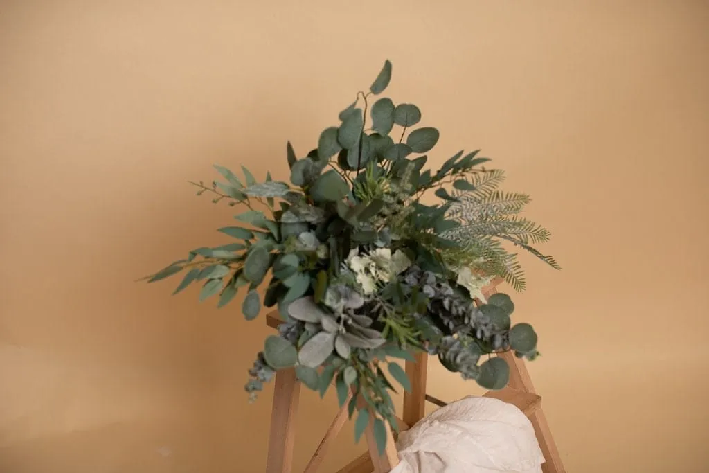 Artificial Flowers Bridal Bouquet - Olive Green