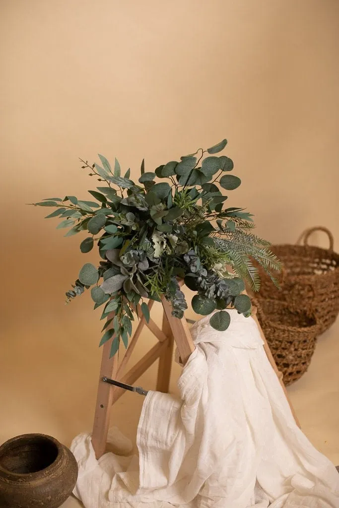 Artificial Flowers Bridal Bouquet - Olive Green