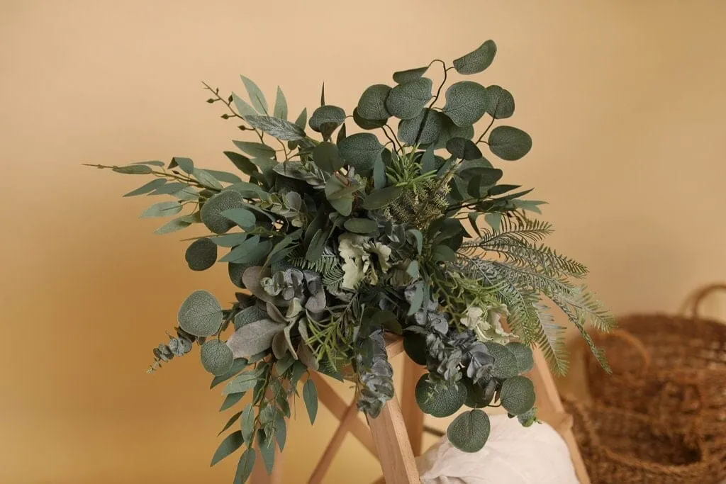 Artificial Flowers Bridal Bouquet - Olive Green