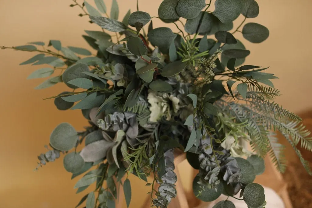 Artificial Flowers Bridal Bouquet - Olive Green