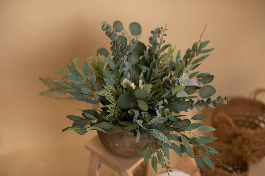 Artificial Flowers Bridal Bouquet - Olive Green