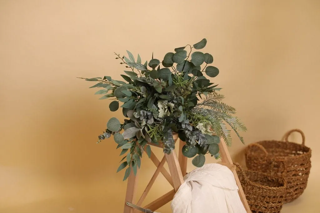 Artificial Flowers Bridal Bouquet - Olive Green