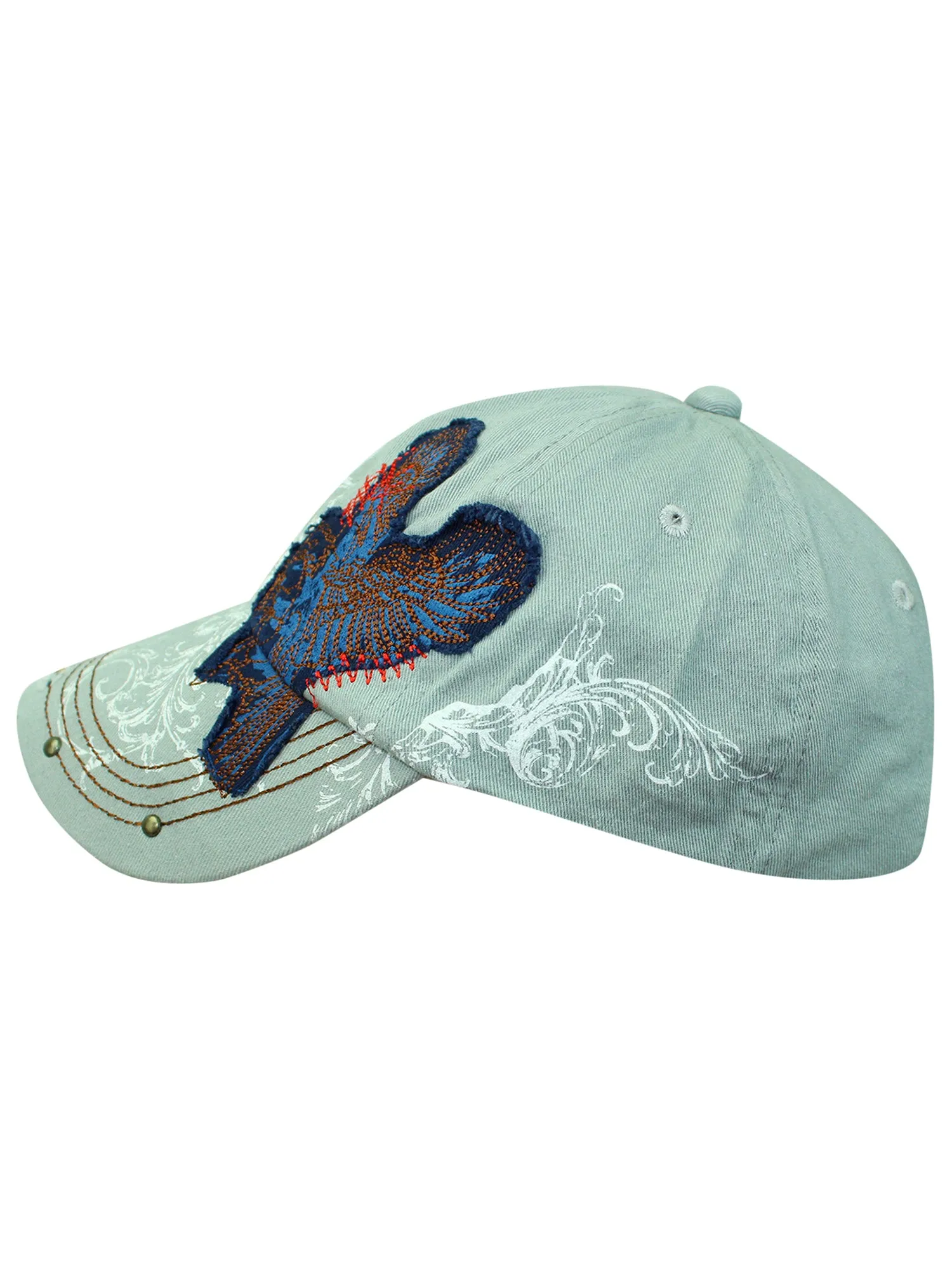 Baseball Cap With Eagle Patch