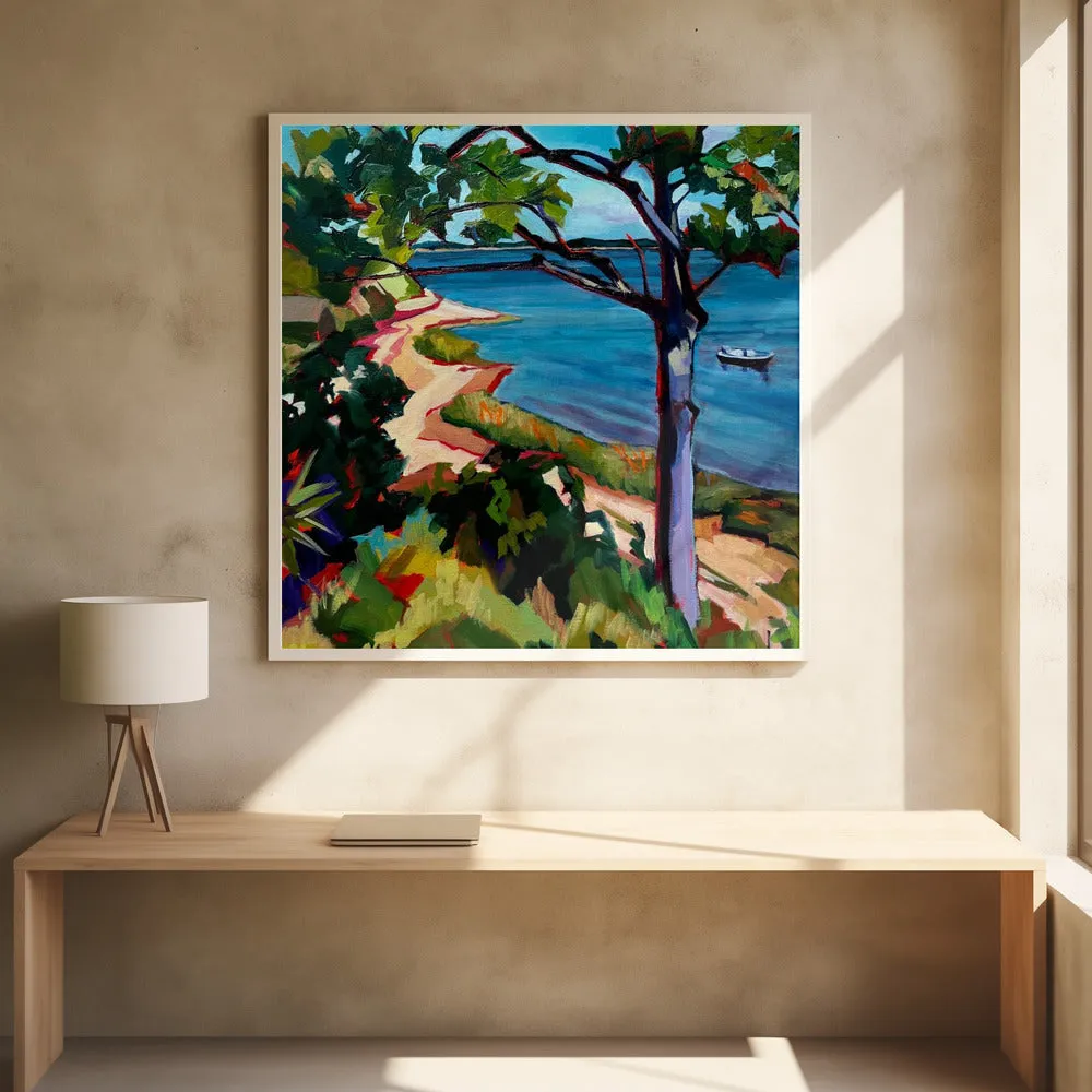 Beach - Square Stretched Canvas, Poster or Fine Art Print