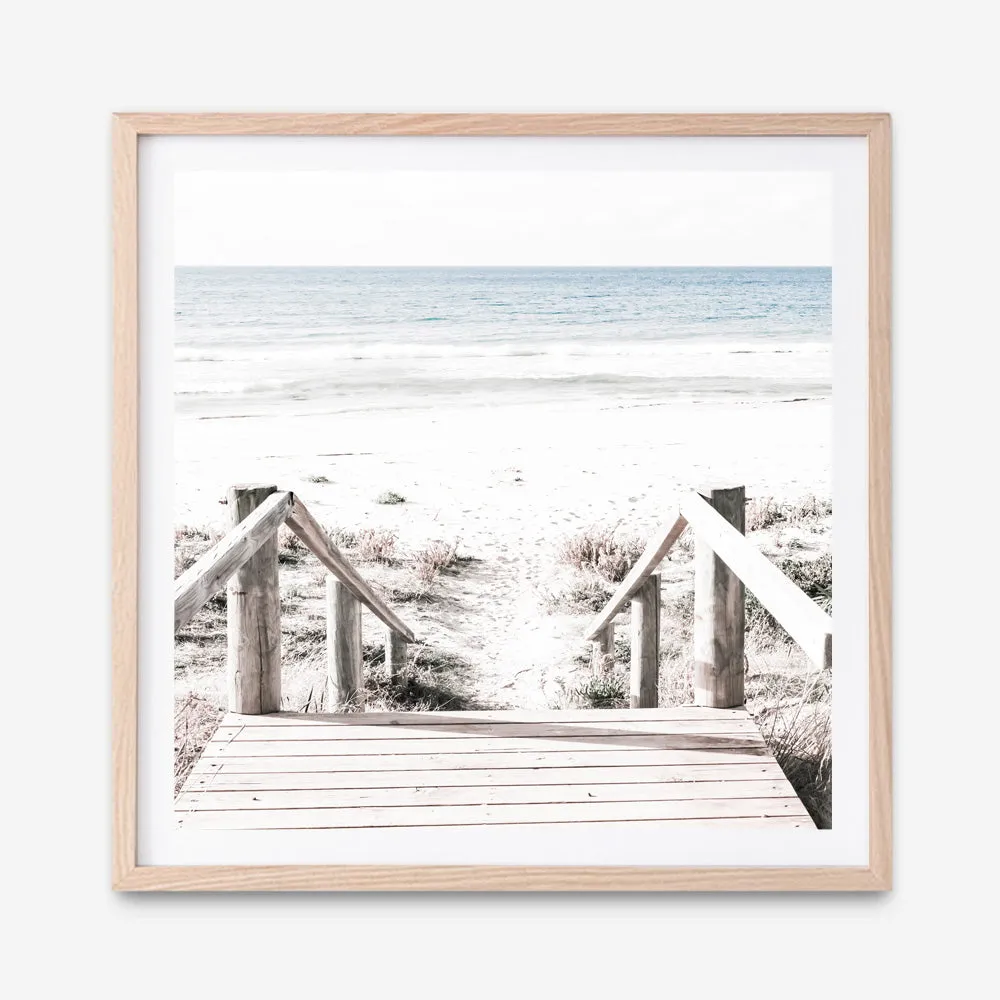 Beach Stairs (Square) Photo Art Print