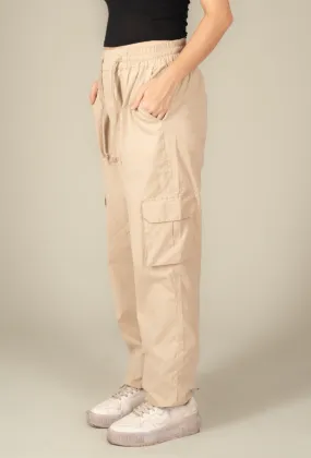 Beige Cargo Parachute Pant - Unisex Comfy Pant