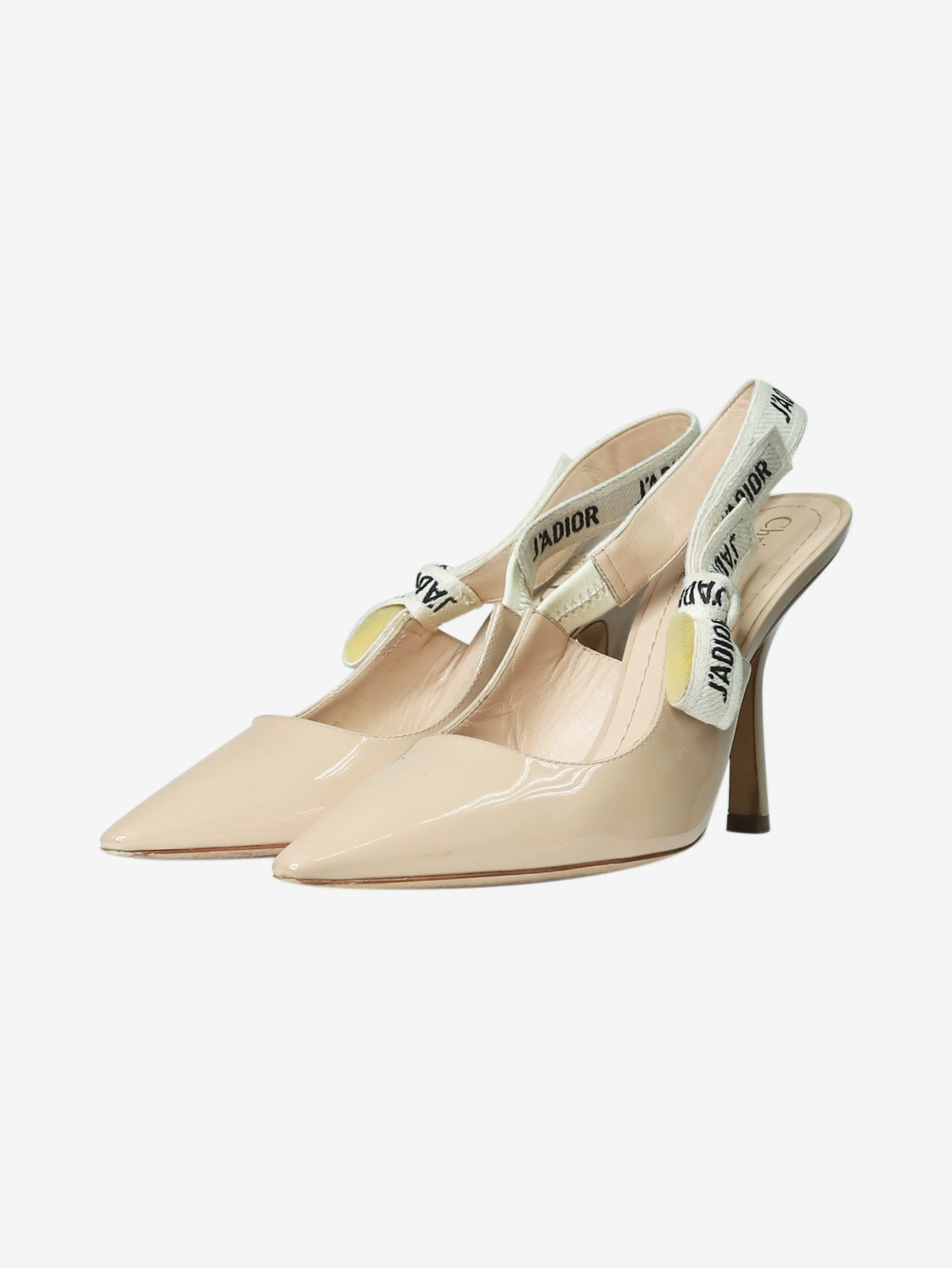 Beige J'Adior pointed toe slingbacks - size EU 36.5