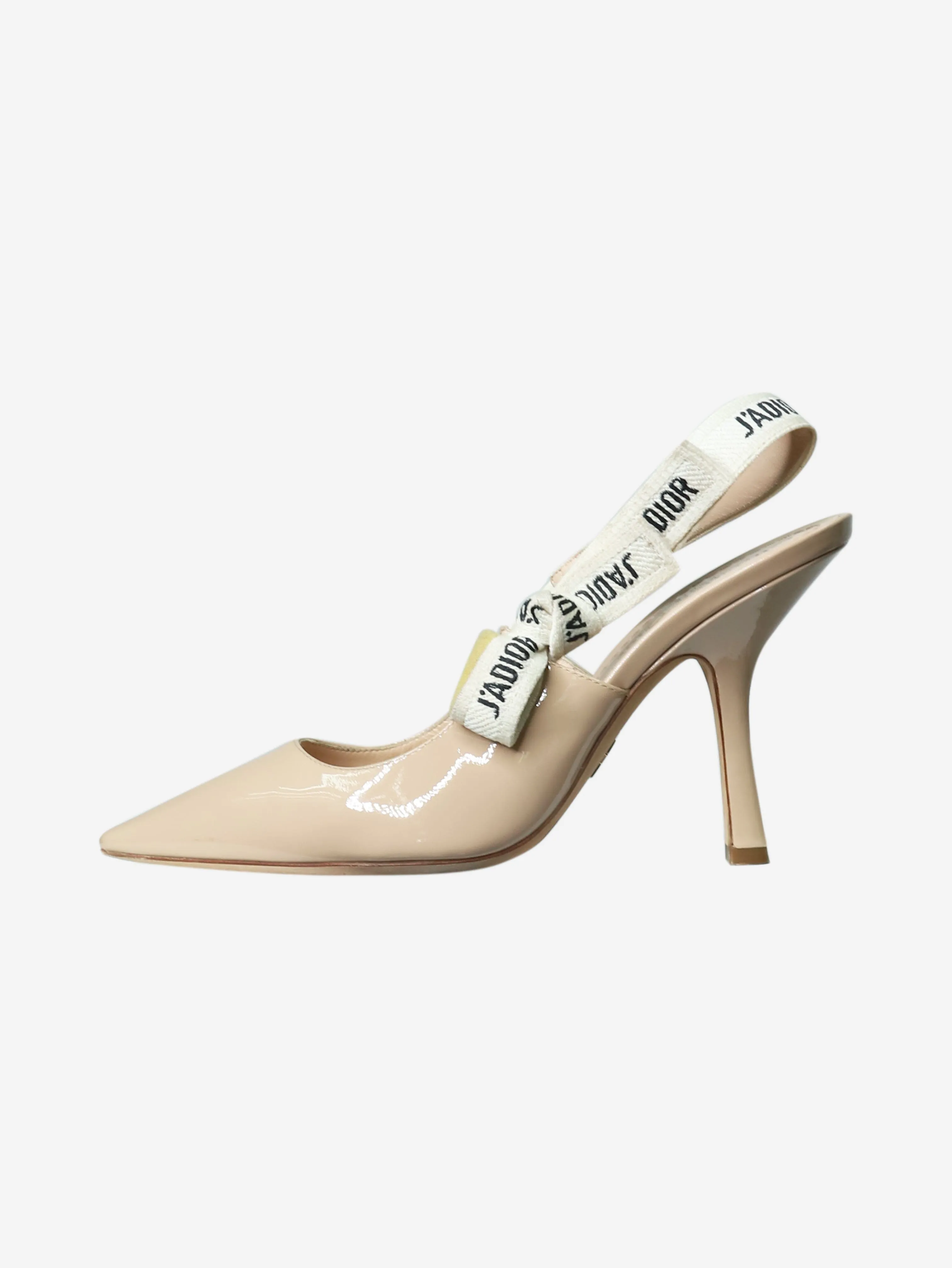 Beige J'Adior pointed toe slingbacks - size EU 36.5