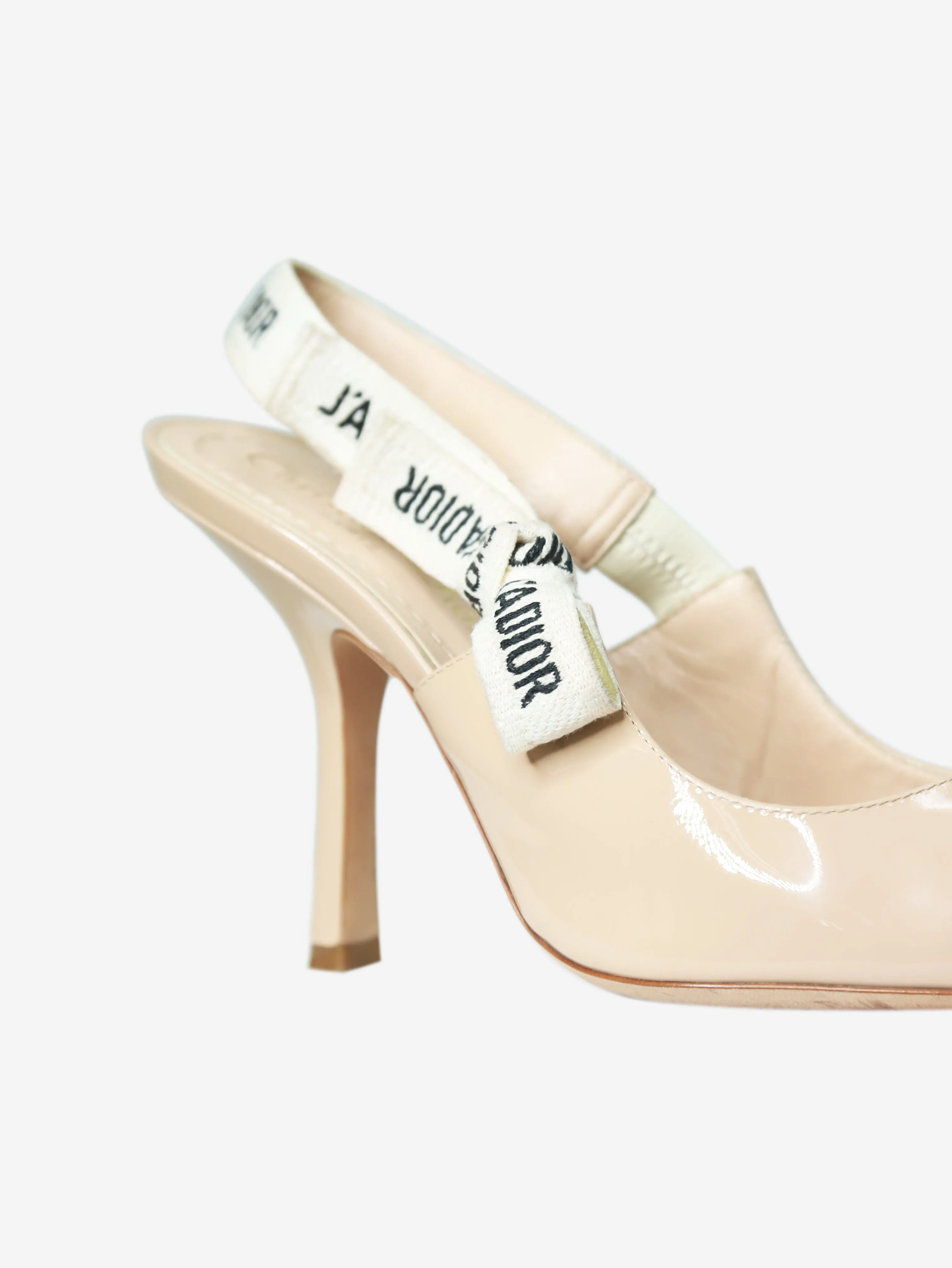 Beige J'Adior pointed toe slingbacks - size EU 36.5