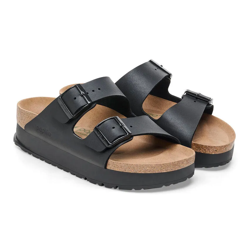 Birkenstock Women's Arizona Flex Platform Birko-Flor (Black - Regular fit)