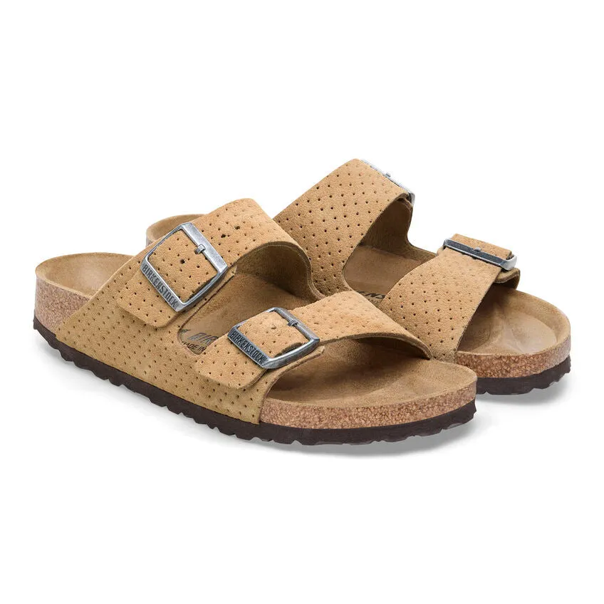 Birkenstock Women's Arizona Suede Embossed (New Beige - Narrow fit)