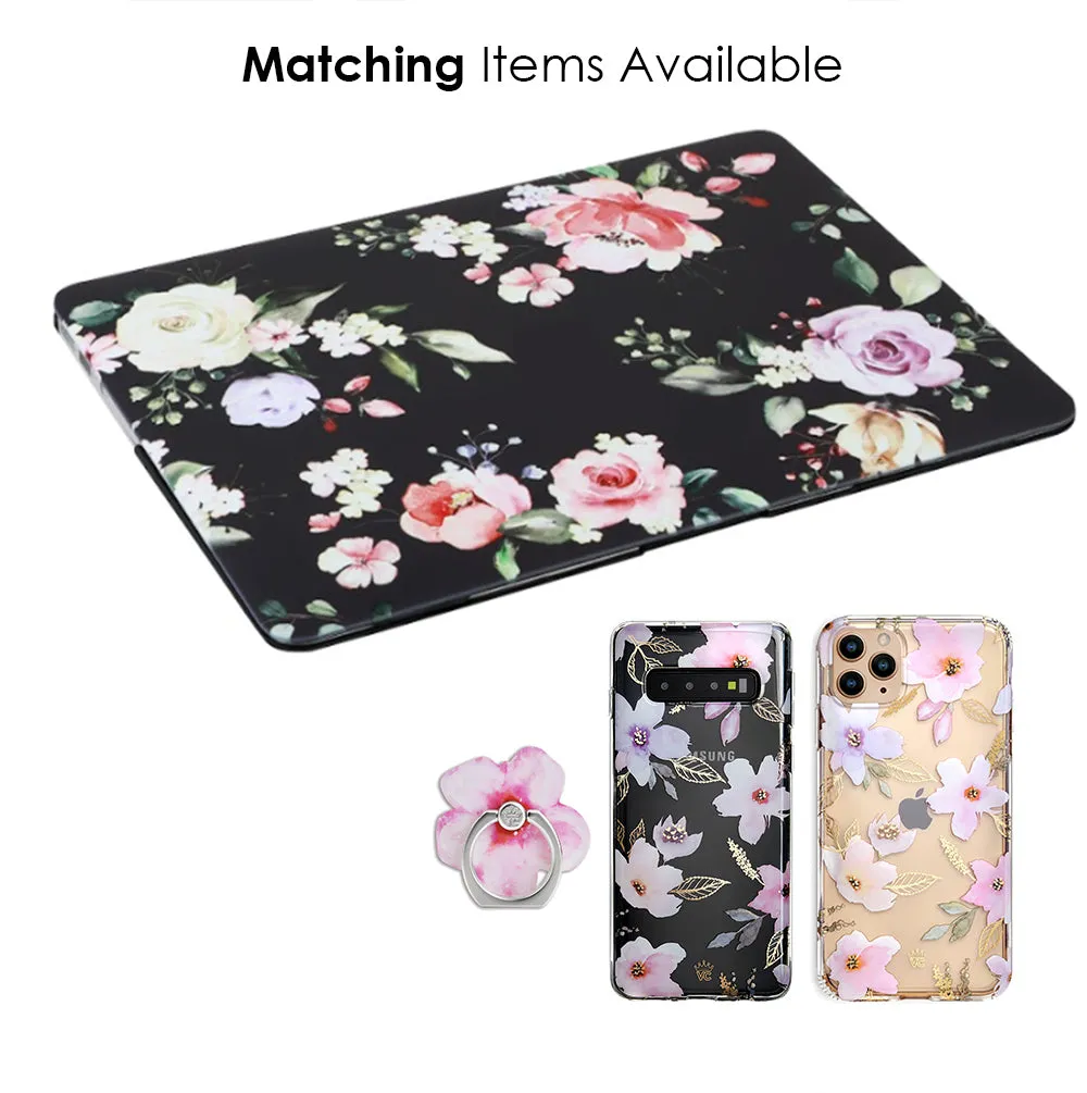 Black Floral MacBook Case