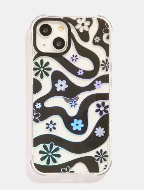 Black Floral Swirl Shock iPhone Case