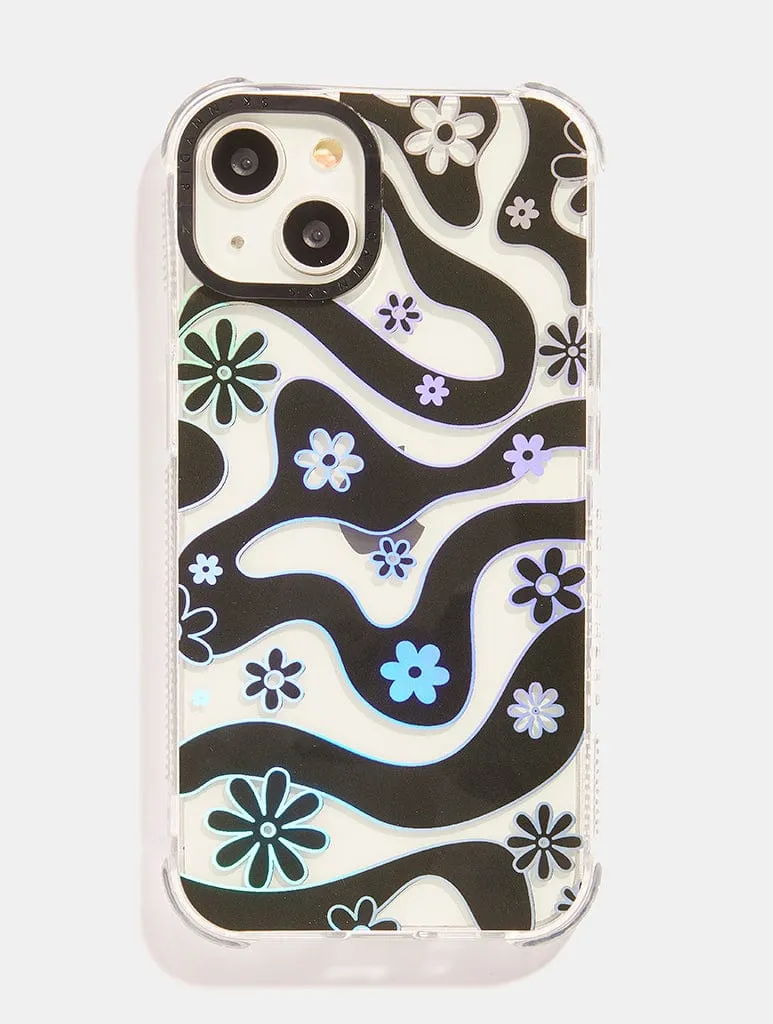 Black Floral Swirl Shock iPhone Case