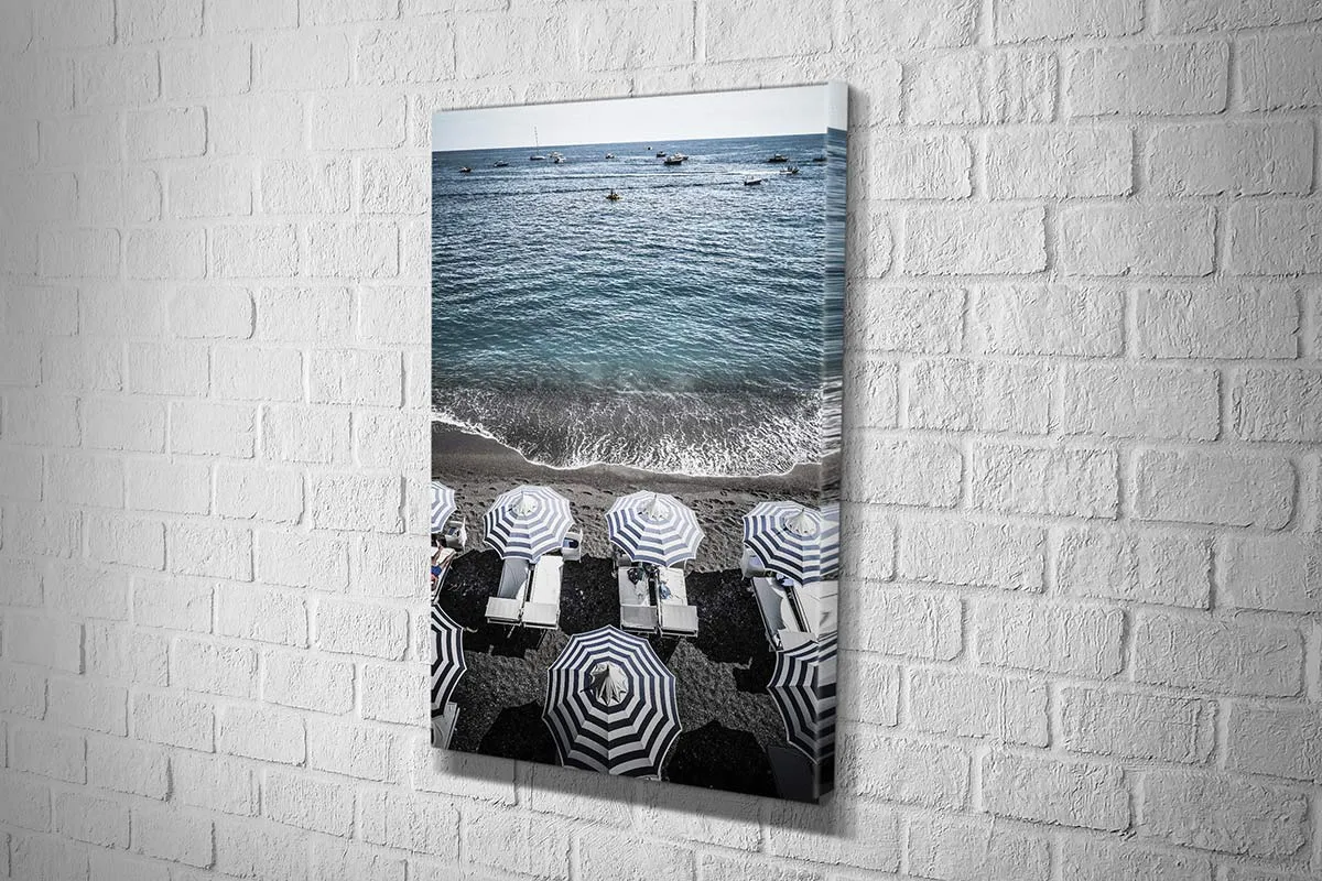 Blue Beach Umbrella 2 | Canvas Wall Art Print