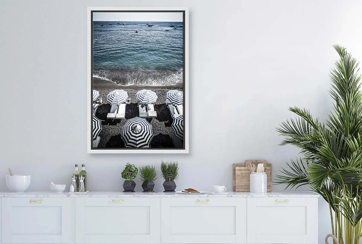 Blue Beach Umbrella 2 | Canvas Wall Art Print