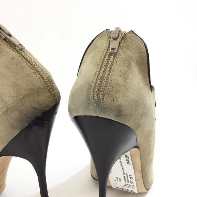 Brian Atwood Suede Caged Stiletto Heels. Size 9.5