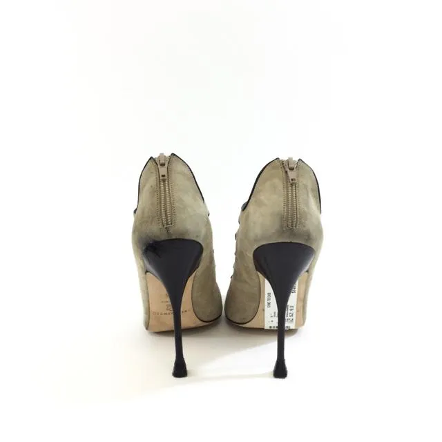 Brian Atwood Suede Caged Stiletto Heels. Size 9.5