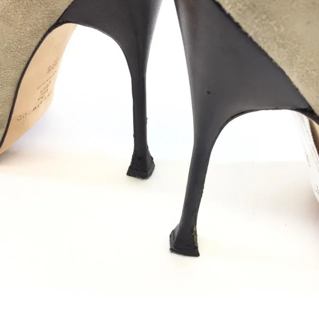 Brian Atwood Suede Caged Stiletto Heels. Size 9.5