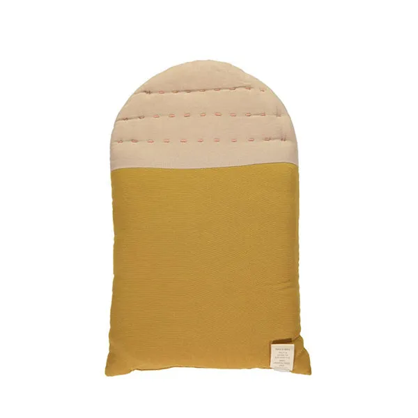 Camomile London Midi House Cushion – Ochre/Pearl Pink