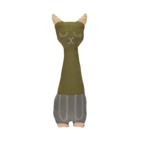 Camomile London Tall Cat Cushion – Moss/Slate