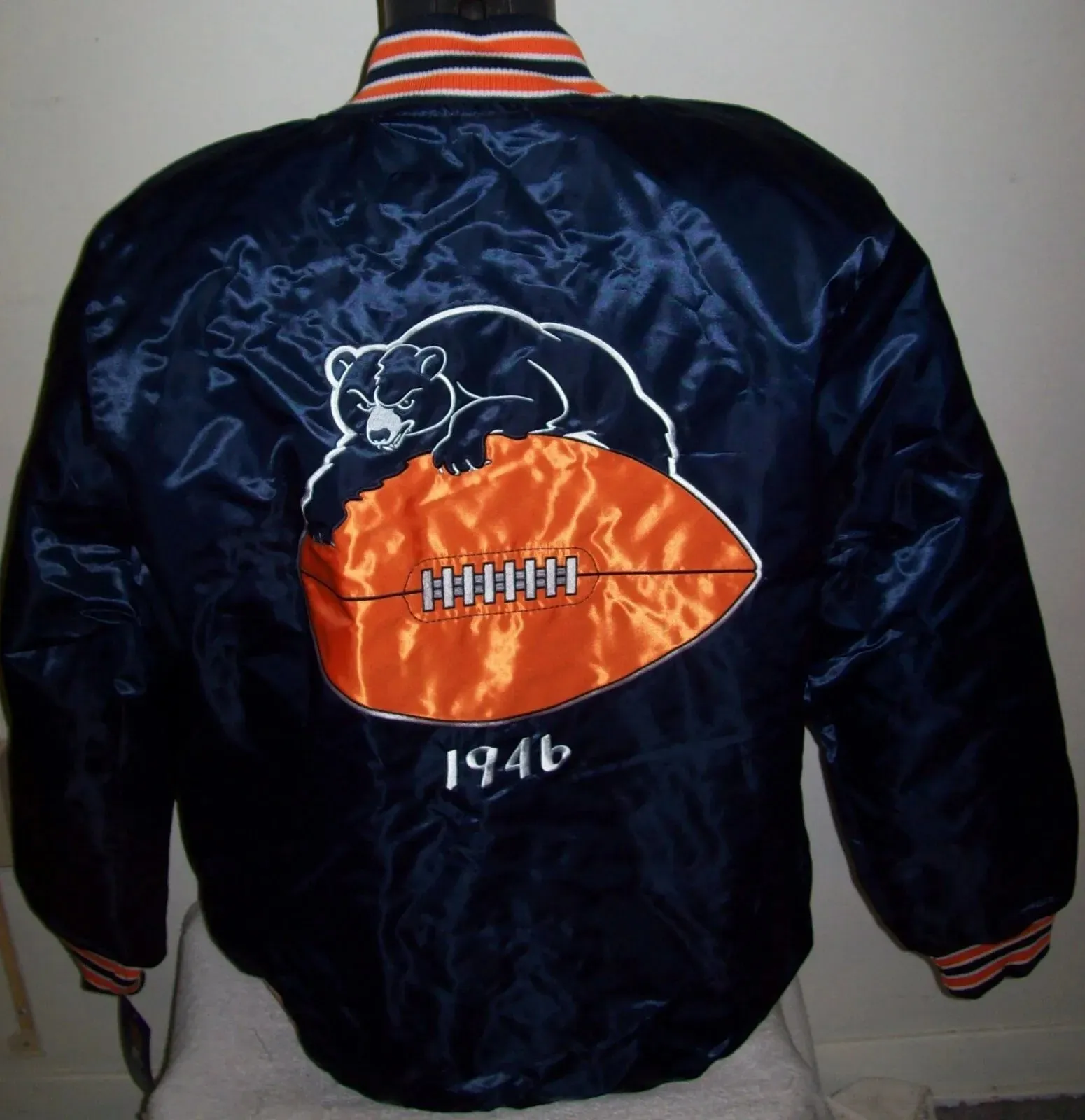 CHICAGO BEARS Throw Back STARTER Jacket BLUE 1946 BEARS FRANCHISE