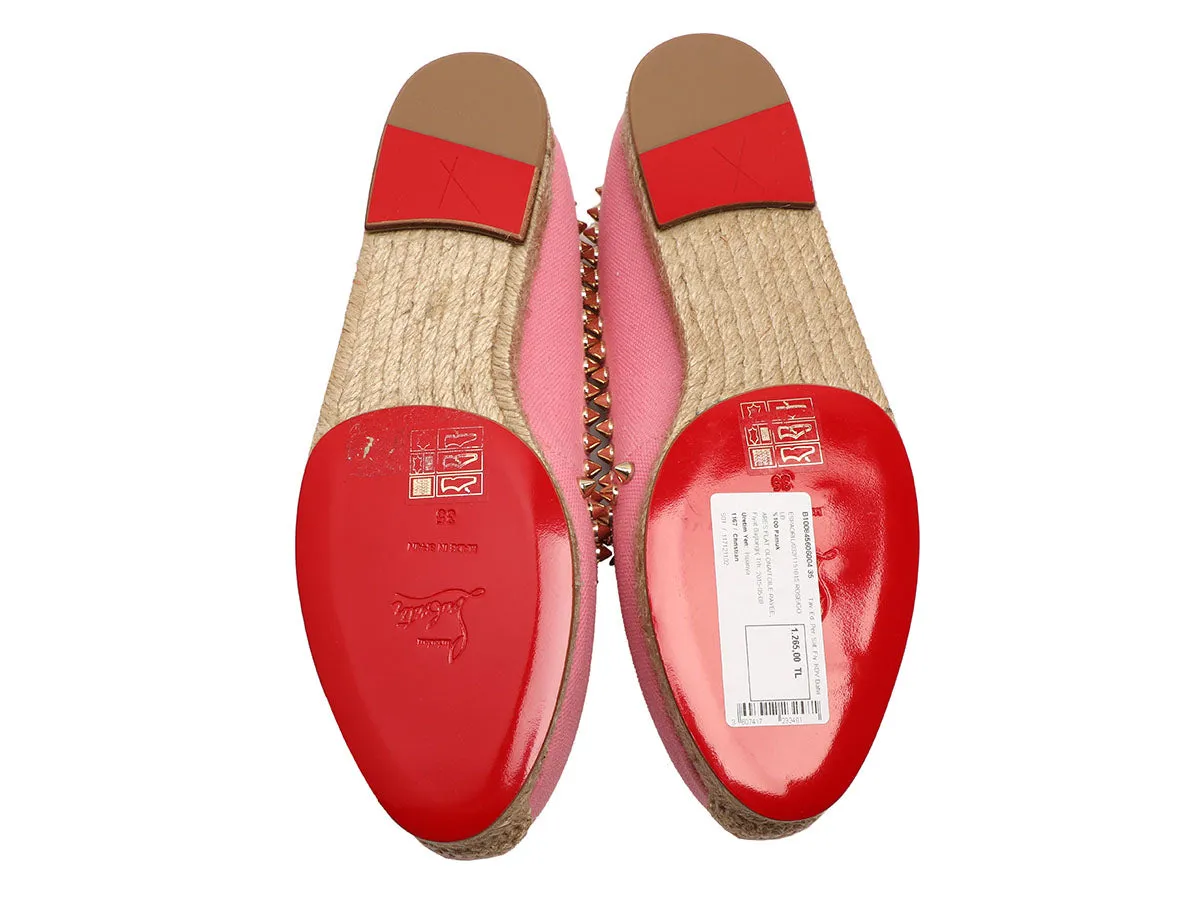 Christian Louboutin Pink Ares Studded Espadrilles