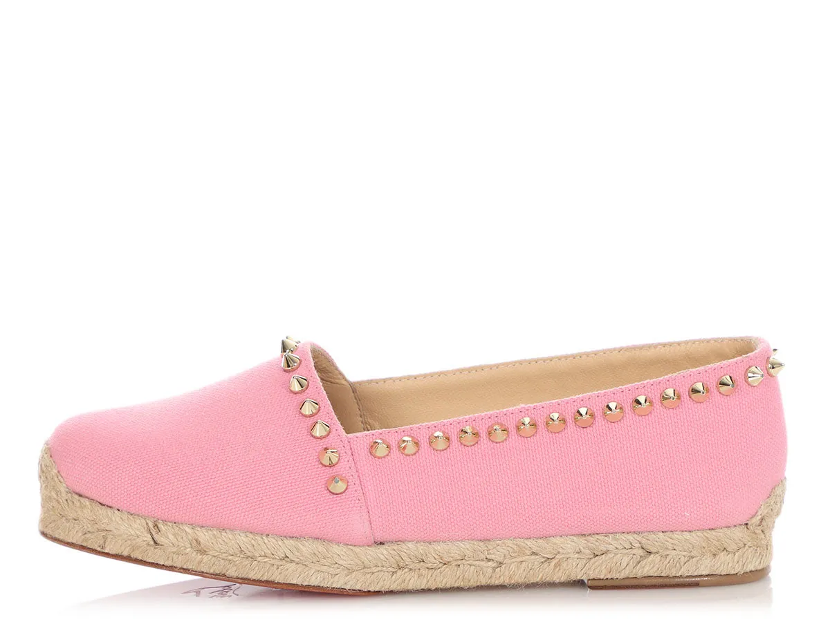 Christian Louboutin Pink Ares Studded Espadrilles