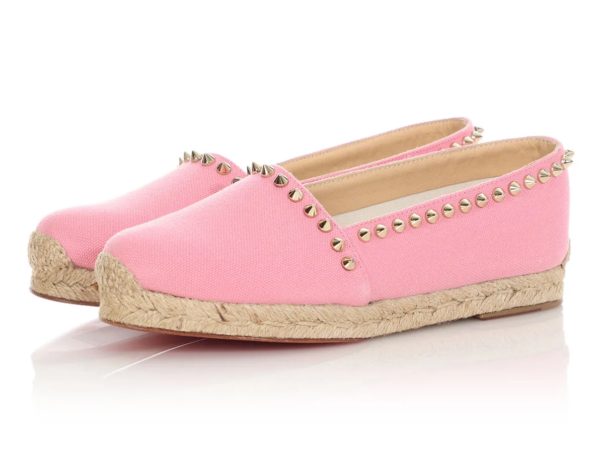 Christian Louboutin Pink Ares Studded Espadrilles