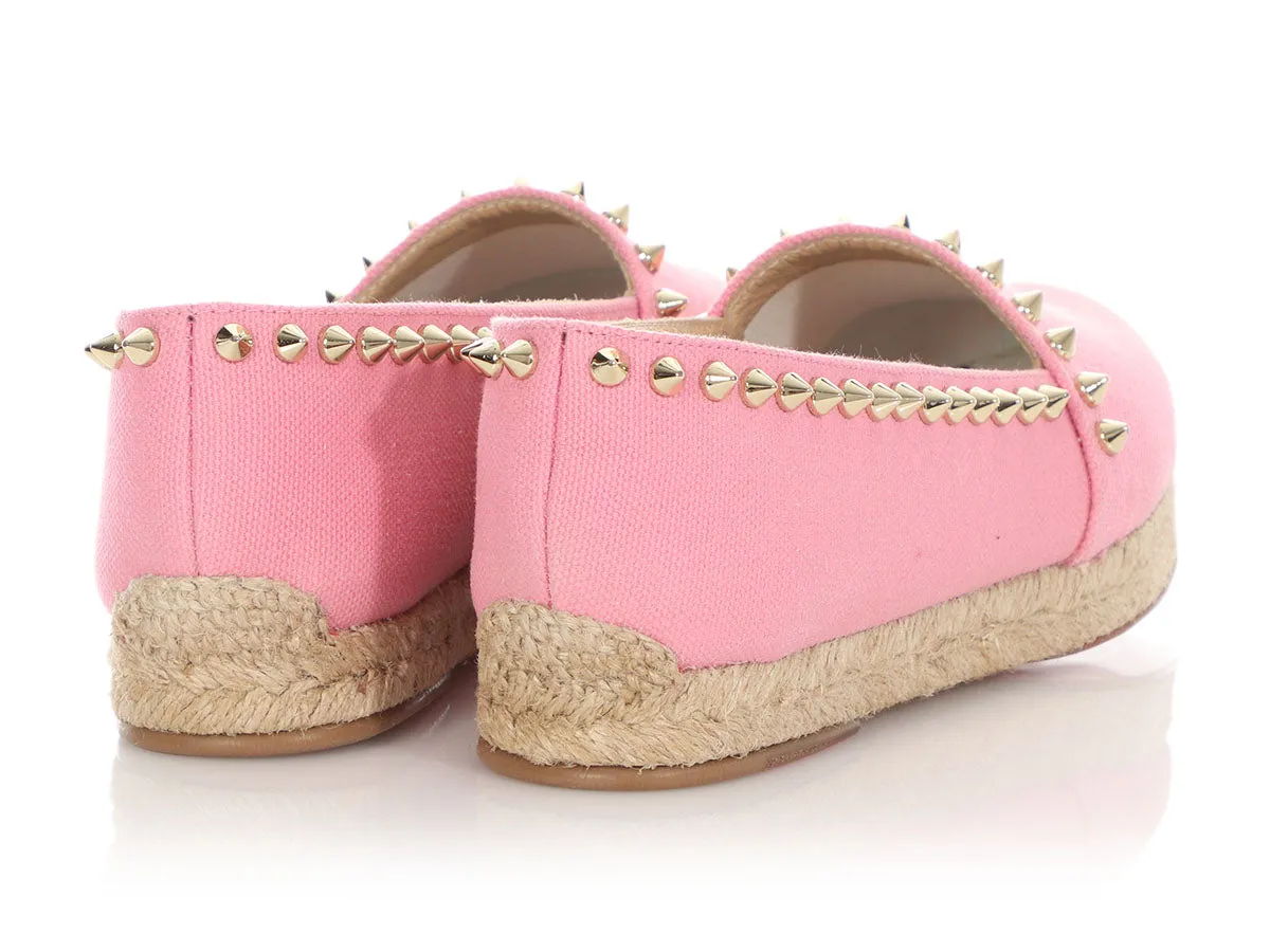 Christian Louboutin Pink Ares Studded Espadrilles