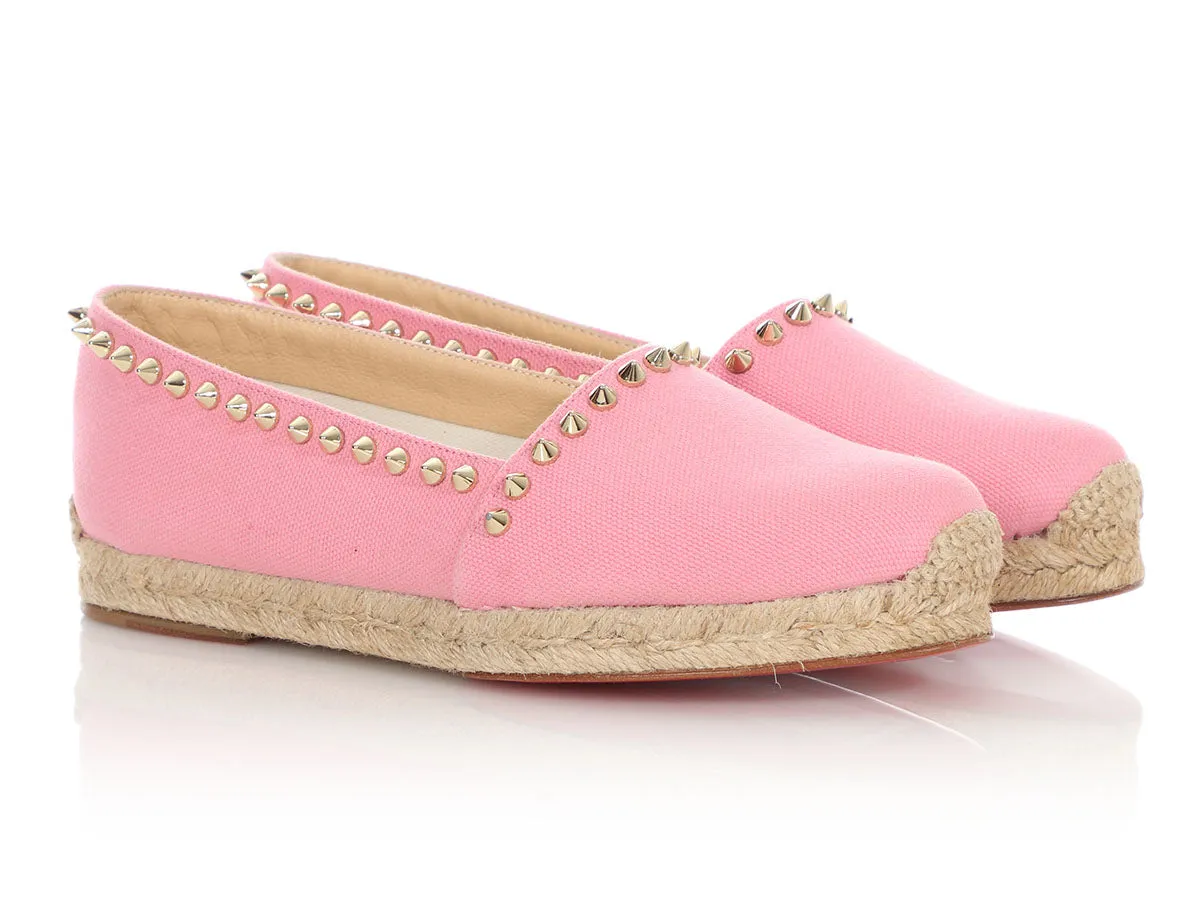 Christian Louboutin Pink Ares Studded Espadrilles