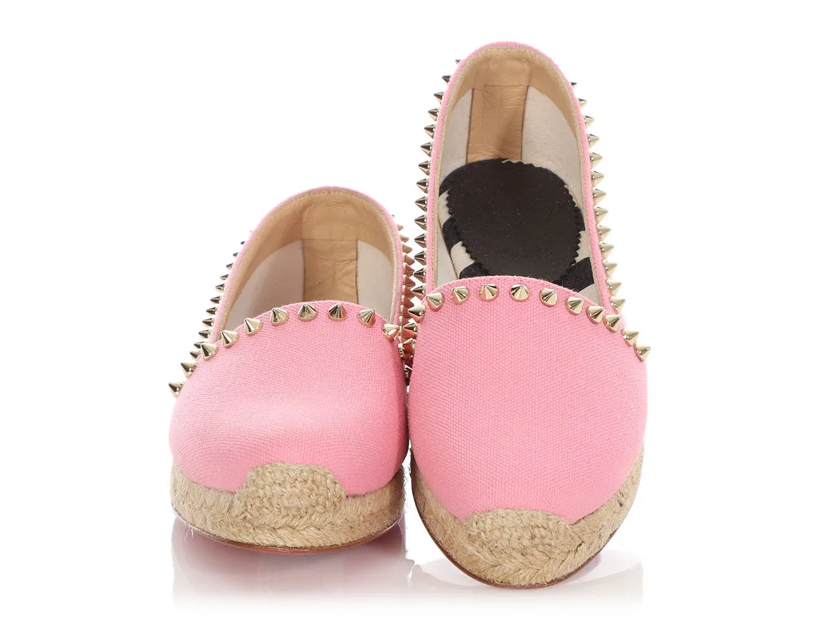 Christian Louboutin Pink Ares Studded Espadrilles