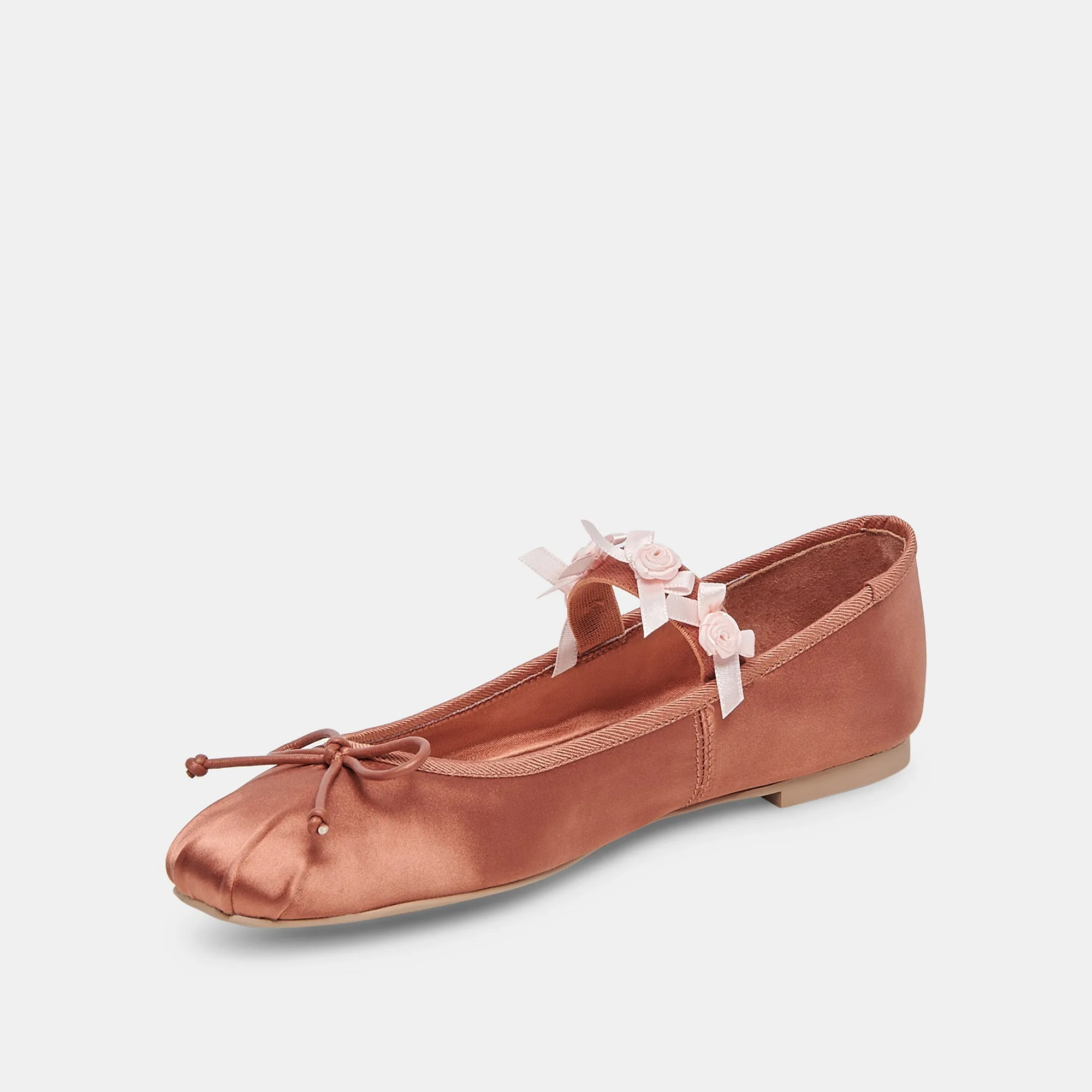 CLAIRA BALLET FLATS PINK CLAY SATIN