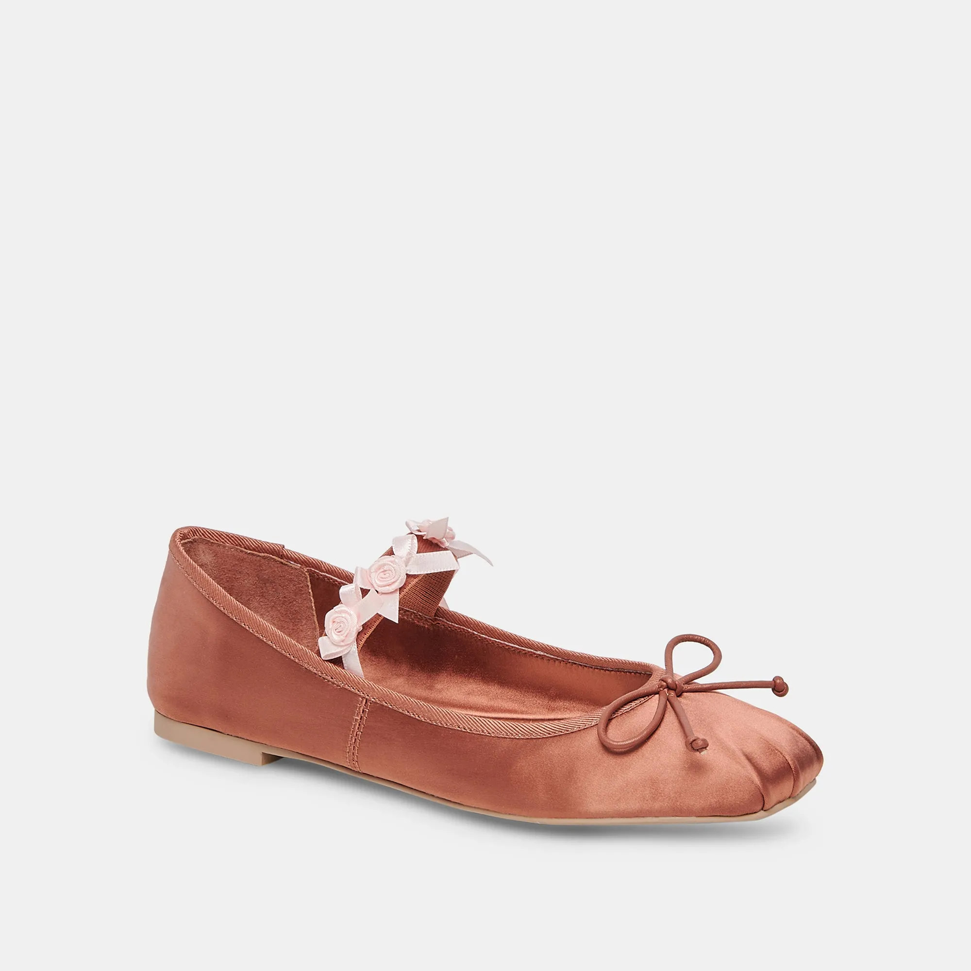 CLAIRA BALLET FLATS PINK CLAY SATIN