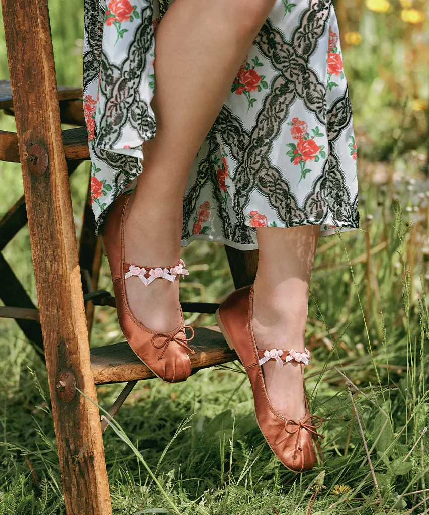 CLAIRA BALLET FLATS PINK CLAY SATIN