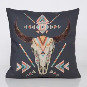 Cow Skull Cushion Cover