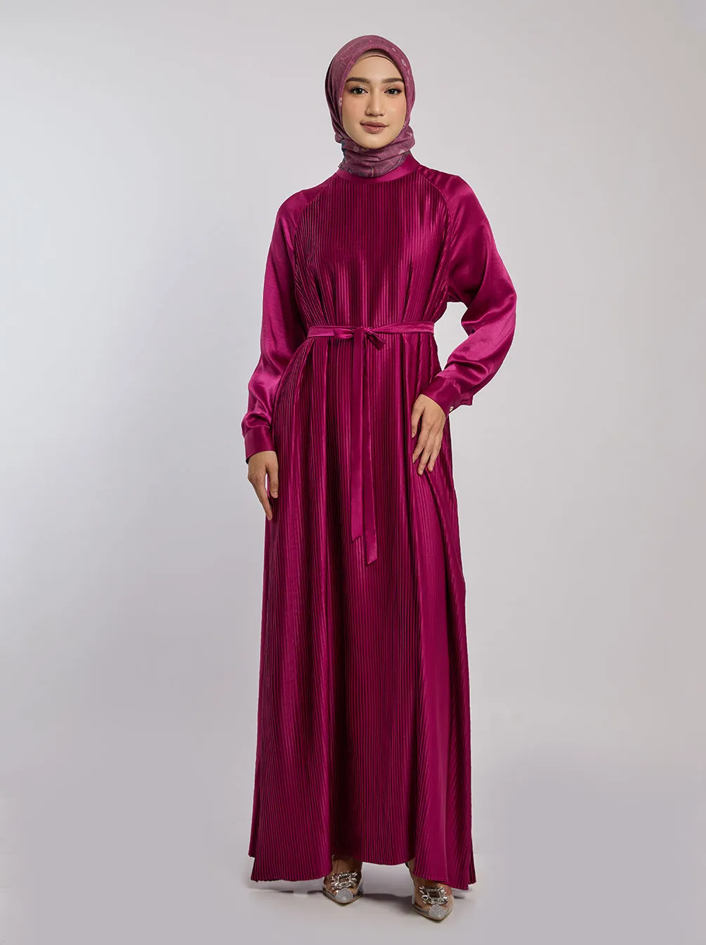 DENA DRESS PLAIN FUSCHIA