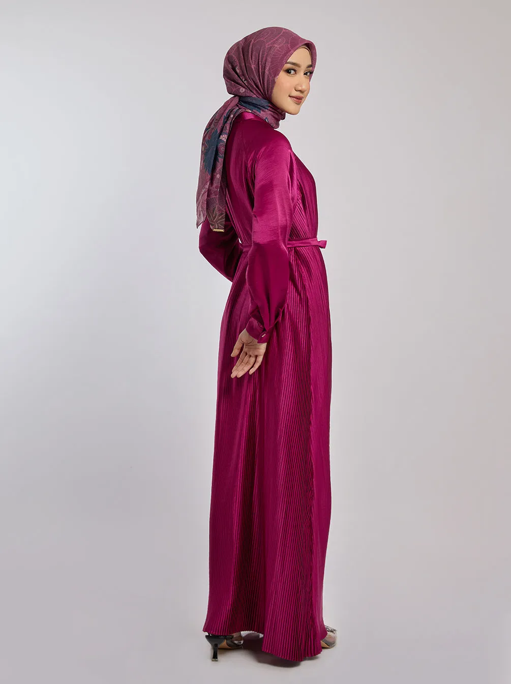 DENA DRESS PLAIN FUSCHIA