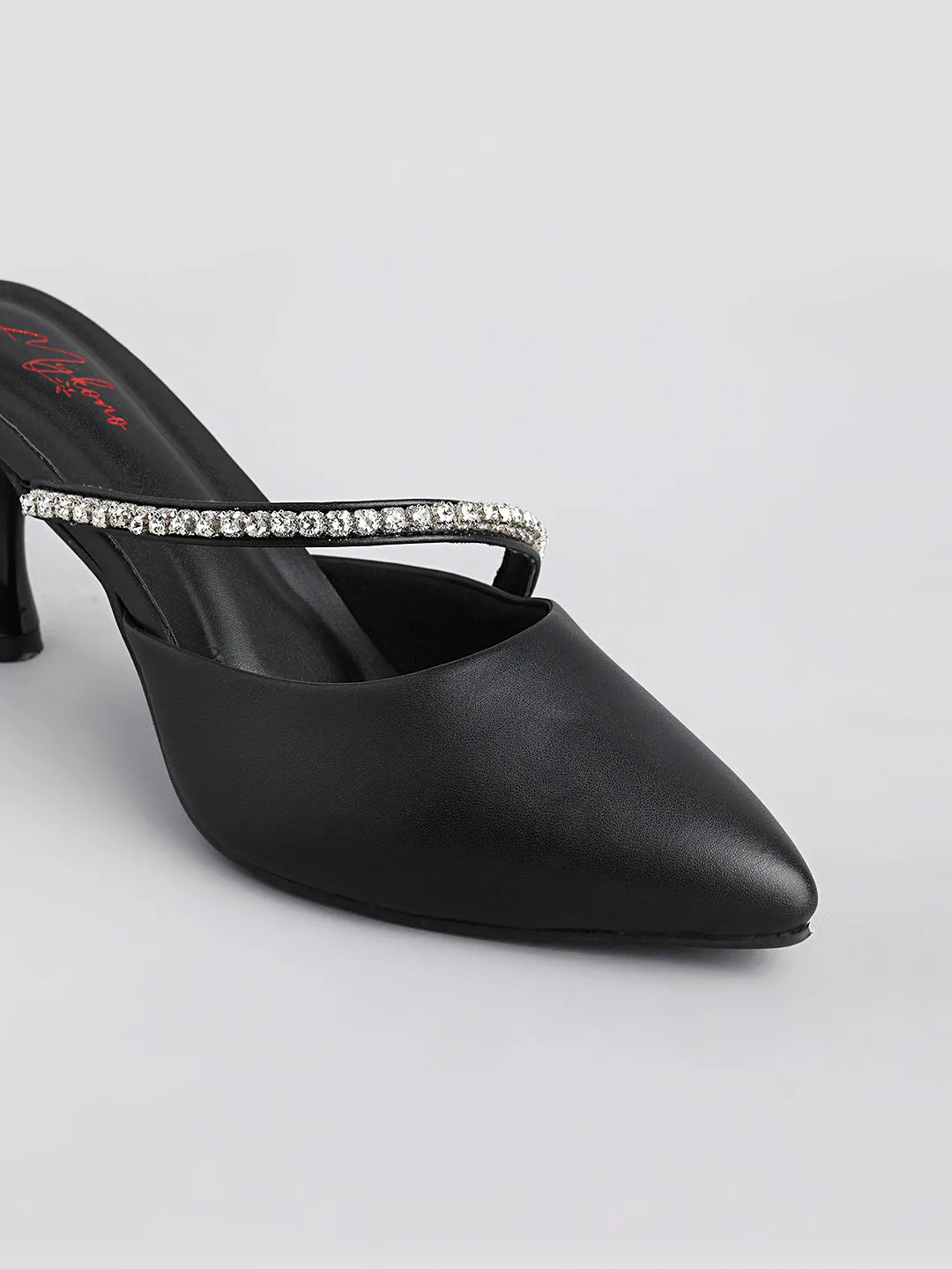 Diamond studded mules Black Heels