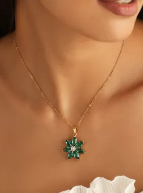 Floral Emerald Necklace